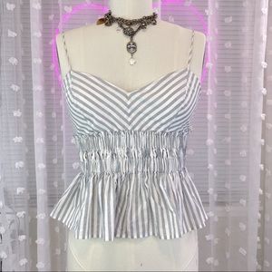 Peplum Spaghetti Strap Cropped Blouse